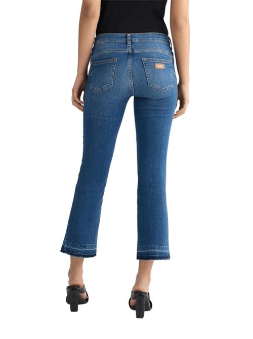 jeans donna bootcut orlo sfrangiato cotone stretch denim scuro LIU JO | UA5022-D023678857